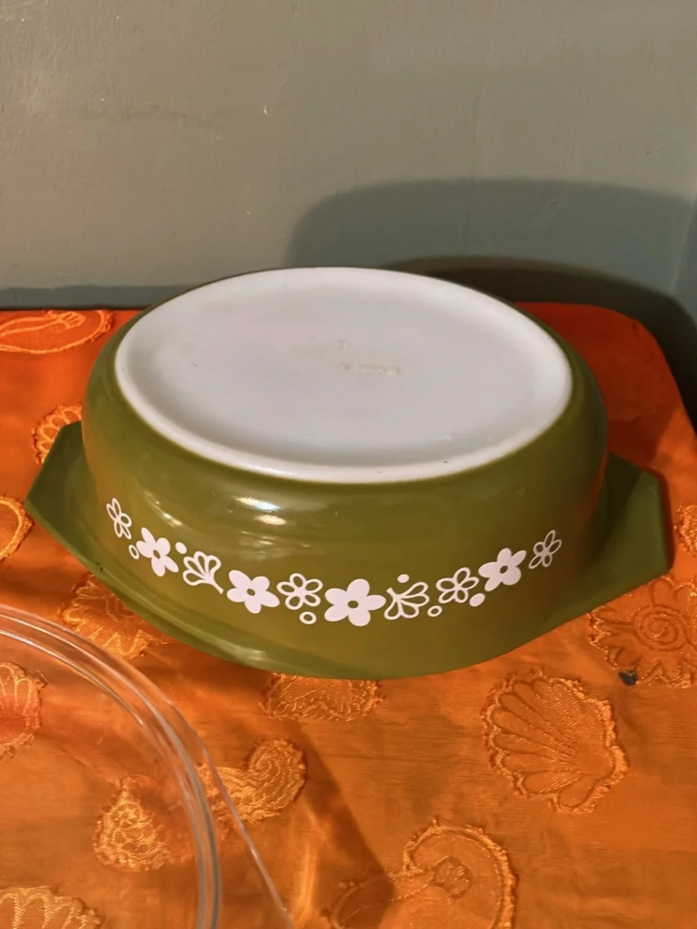 Vintage Pyrex Lidded Baking Dish Spring Blossom Crazy Daisy 1.5 # 043